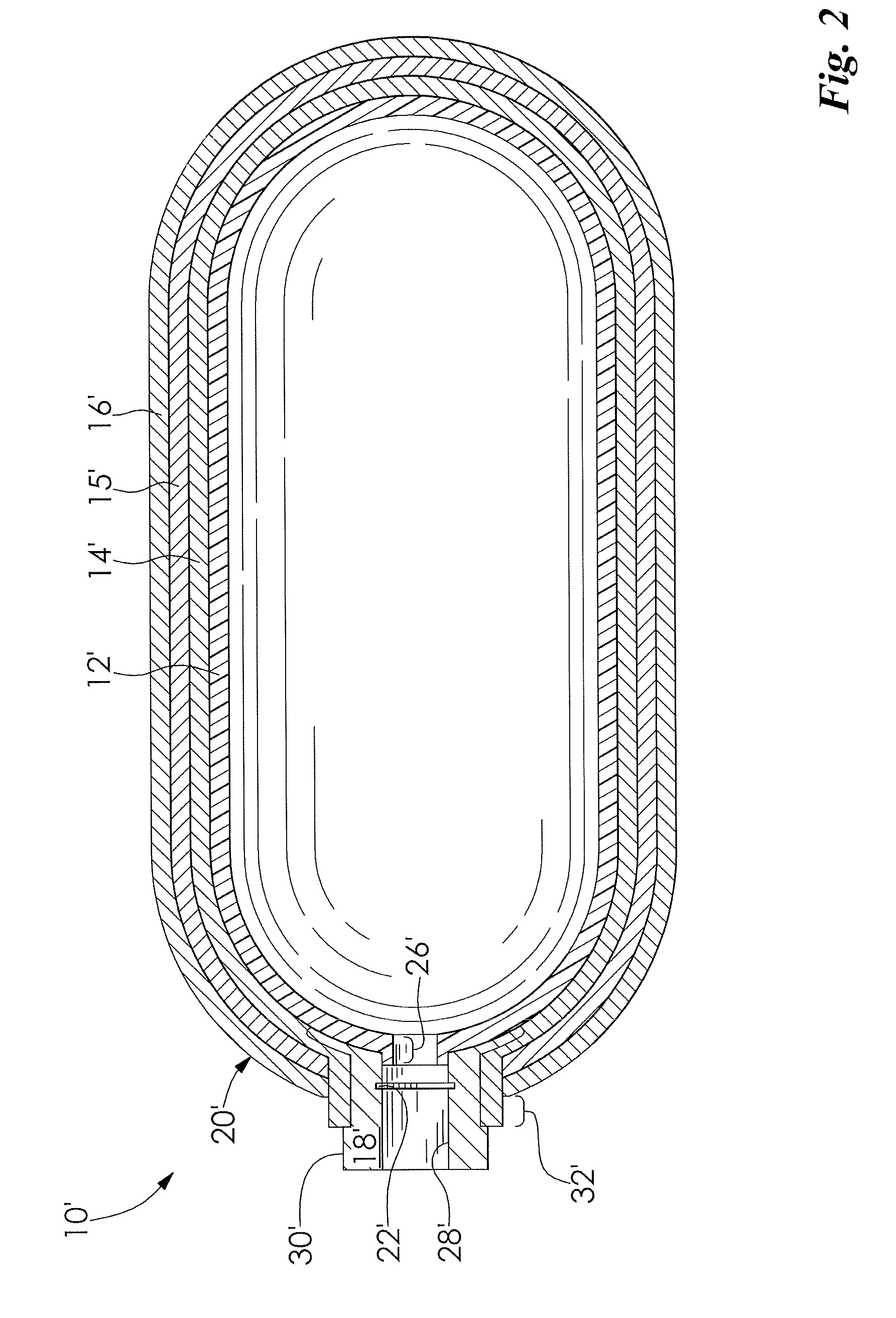 Diffusion layer for pressure vessels