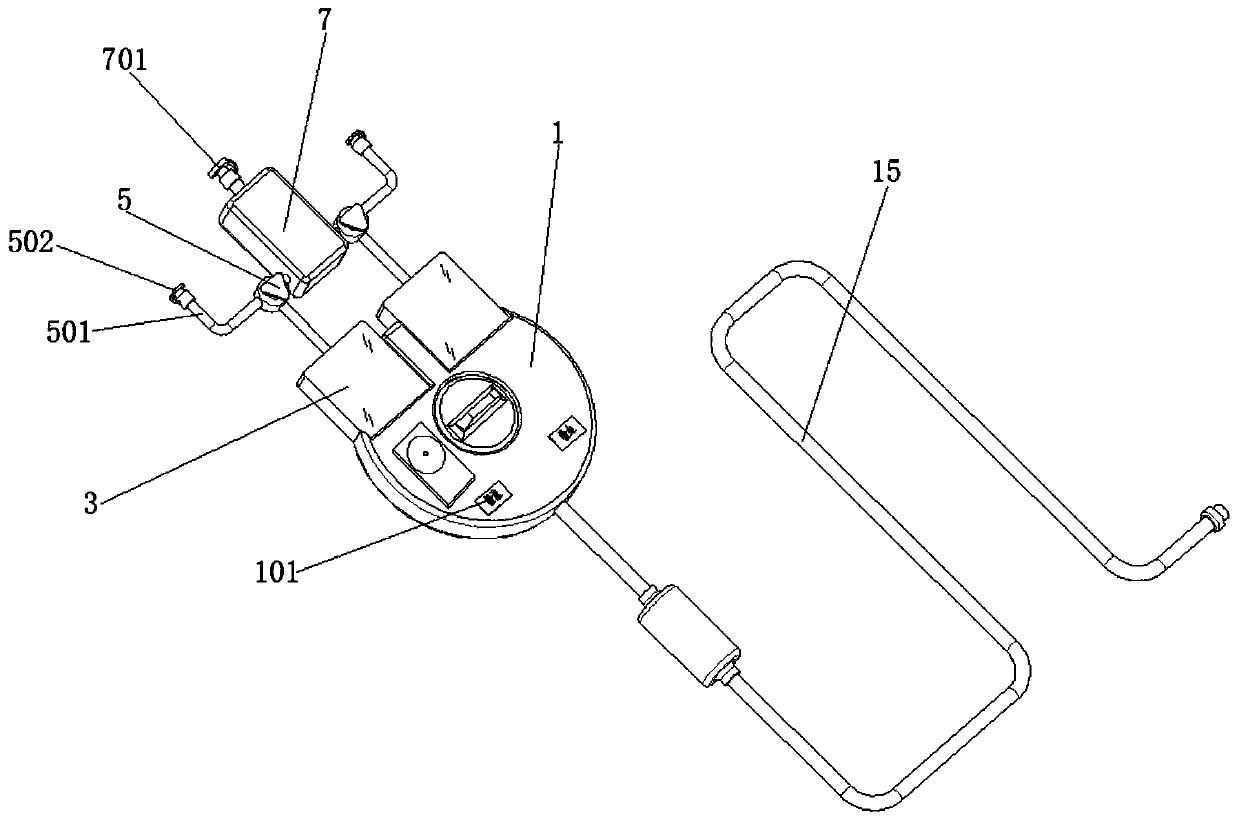 Liquid medicine and blood dual-switching type input controller