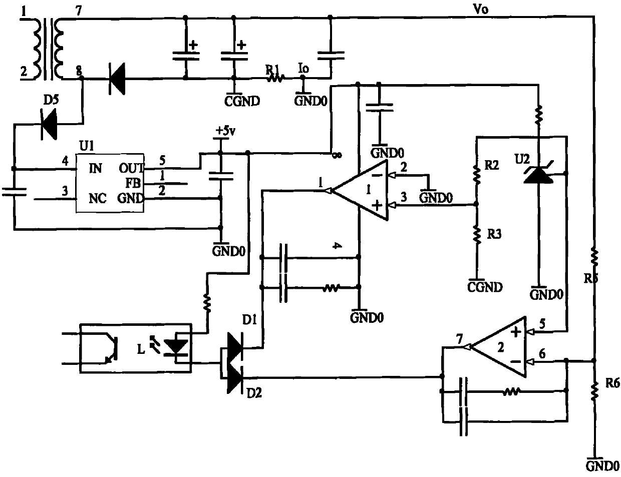 Flyback switching power supply and over-current protection method thereof