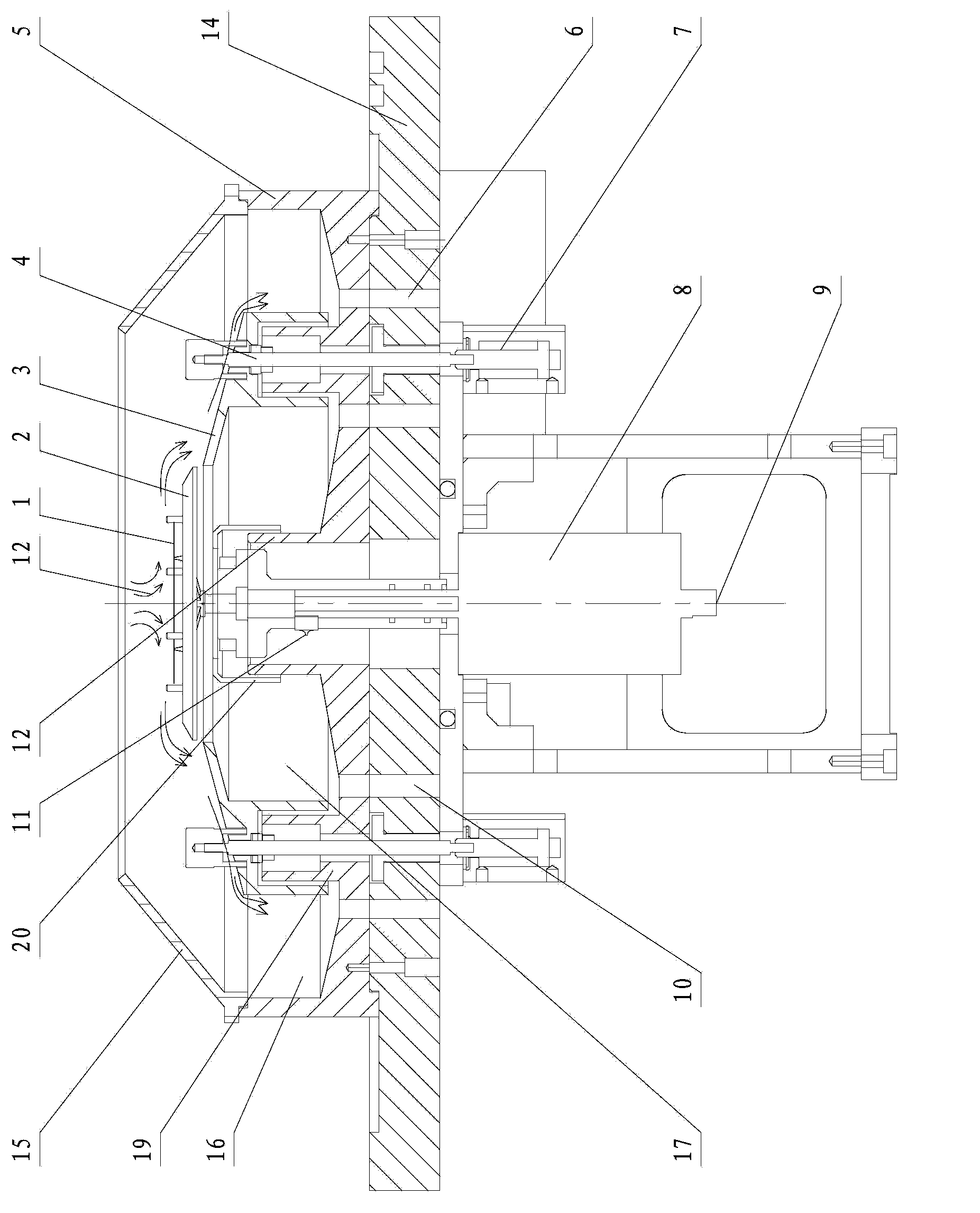 Chemical solution recycling device suitable for square substrate