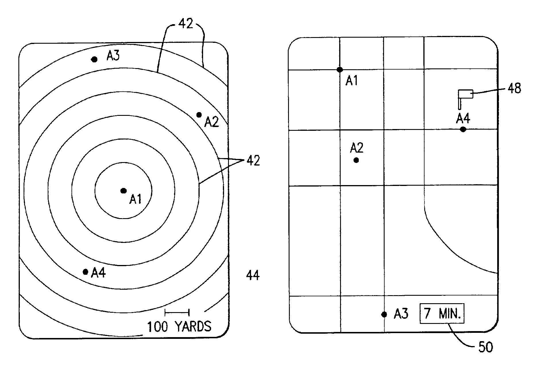 Combined global positioning system receiver and radio with enhanced display features