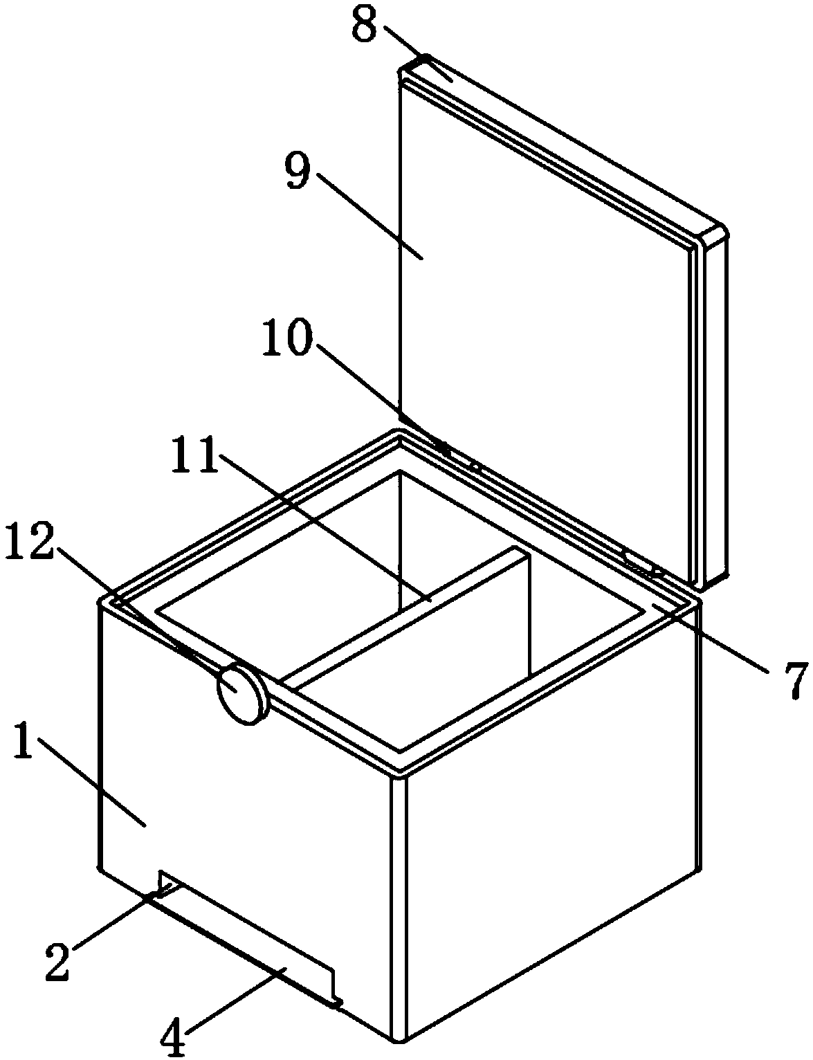 Toppling preventing takeout box