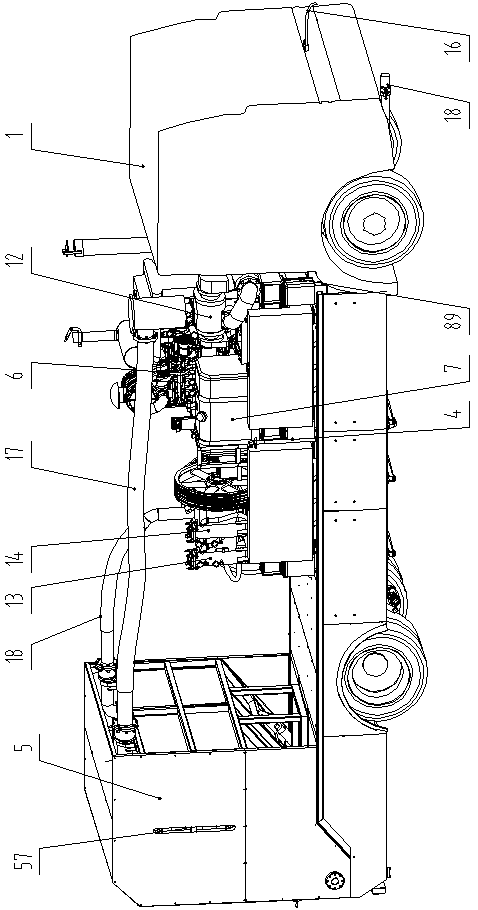 Combined type marking removal engineering vehicle for road construction