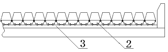 Sleeper evenly arranging device and evenly arranging construction method used for group-sleeper-type sleeper laying unit