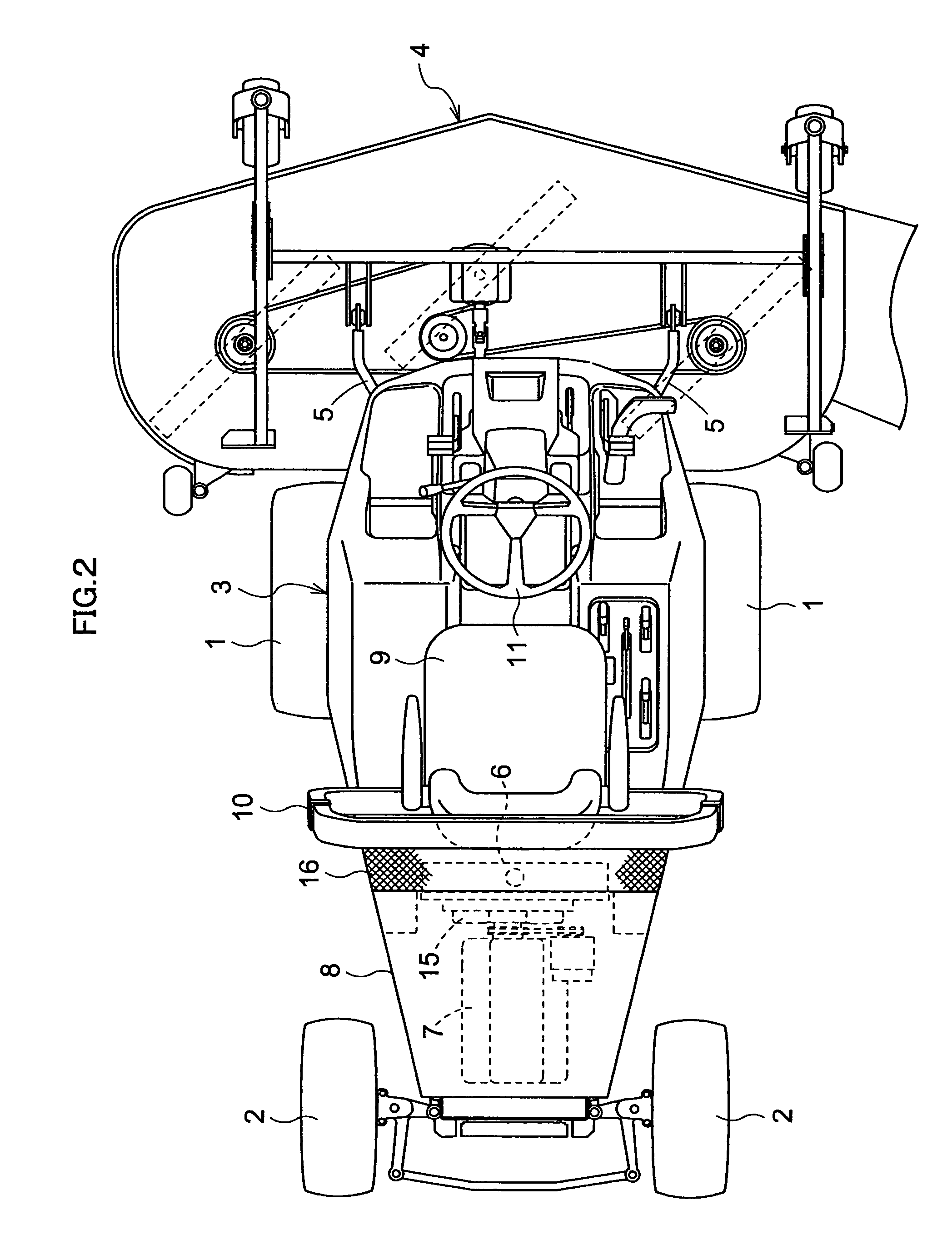 Lawn mower having an engine disposed rearwardly of a driver's seat