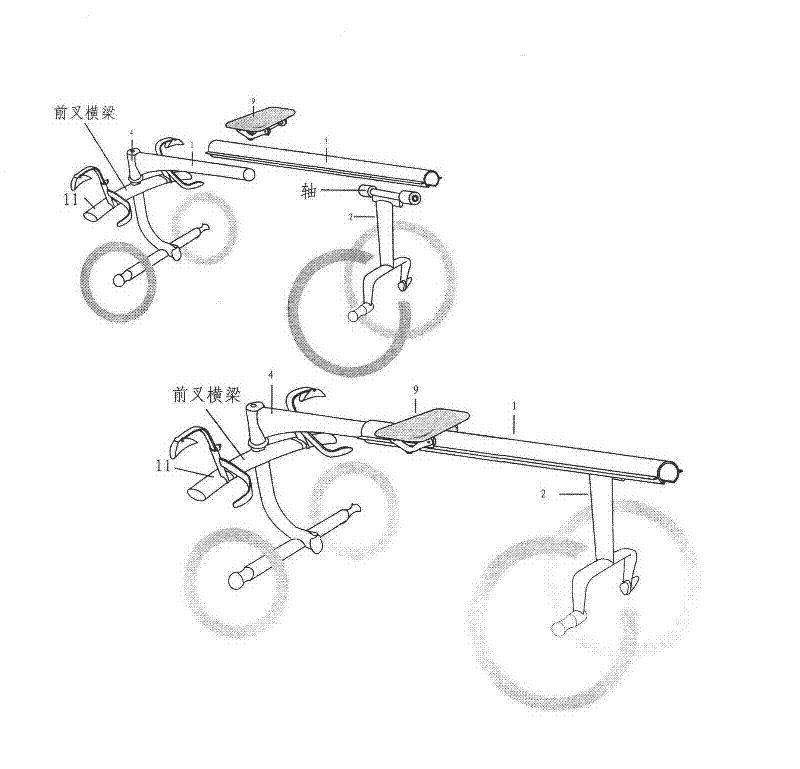 Versatile combined rowing and swinging bicycle