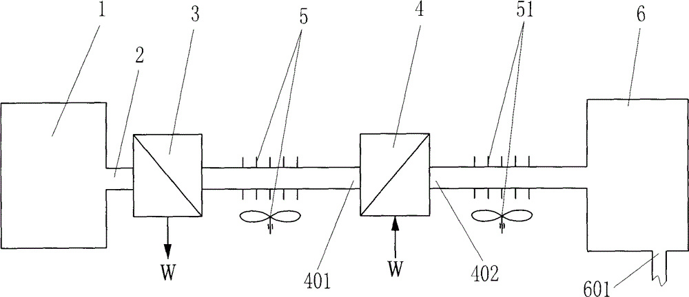 Compression type exhaust gas self cooling system