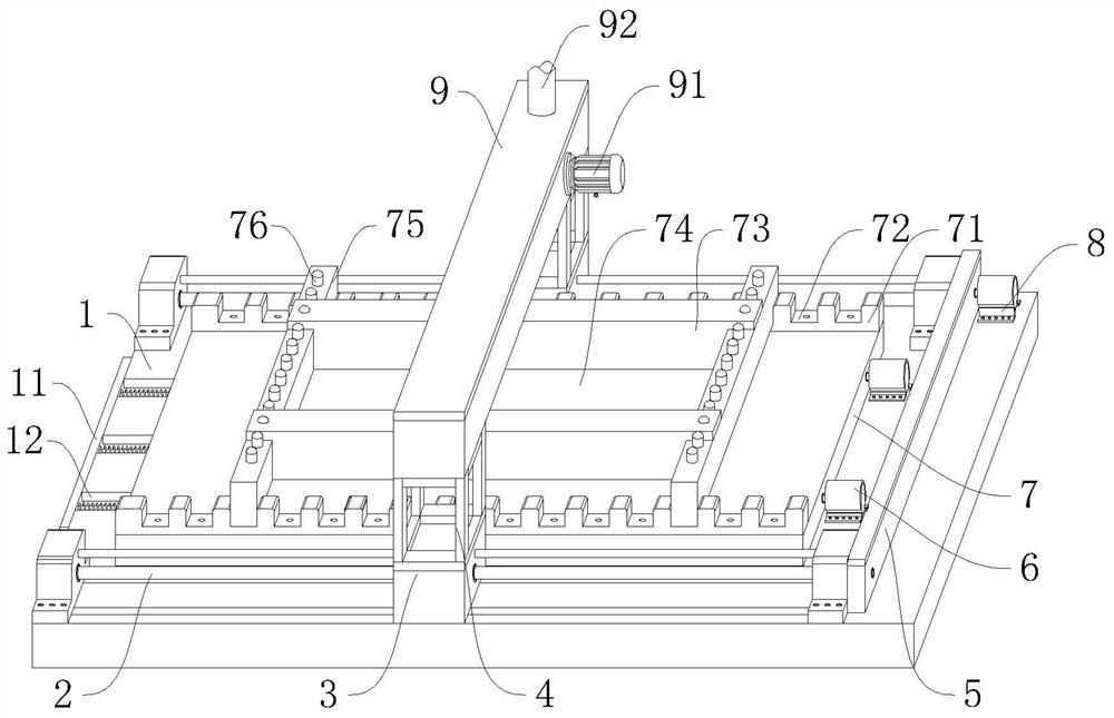 An integrated concrete pouring and vibrating machine for composite floor slabs of an assembled integral building