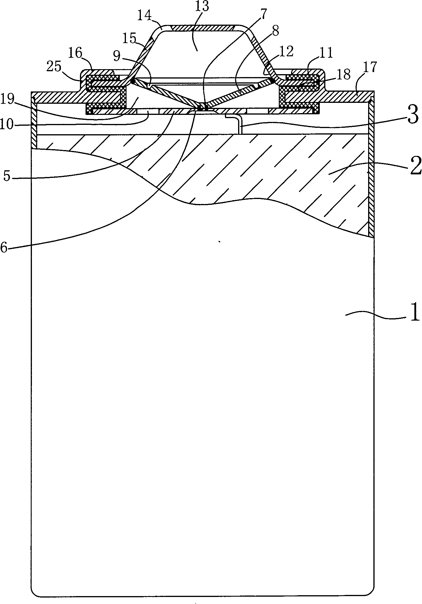 Battery with explosion prevention function