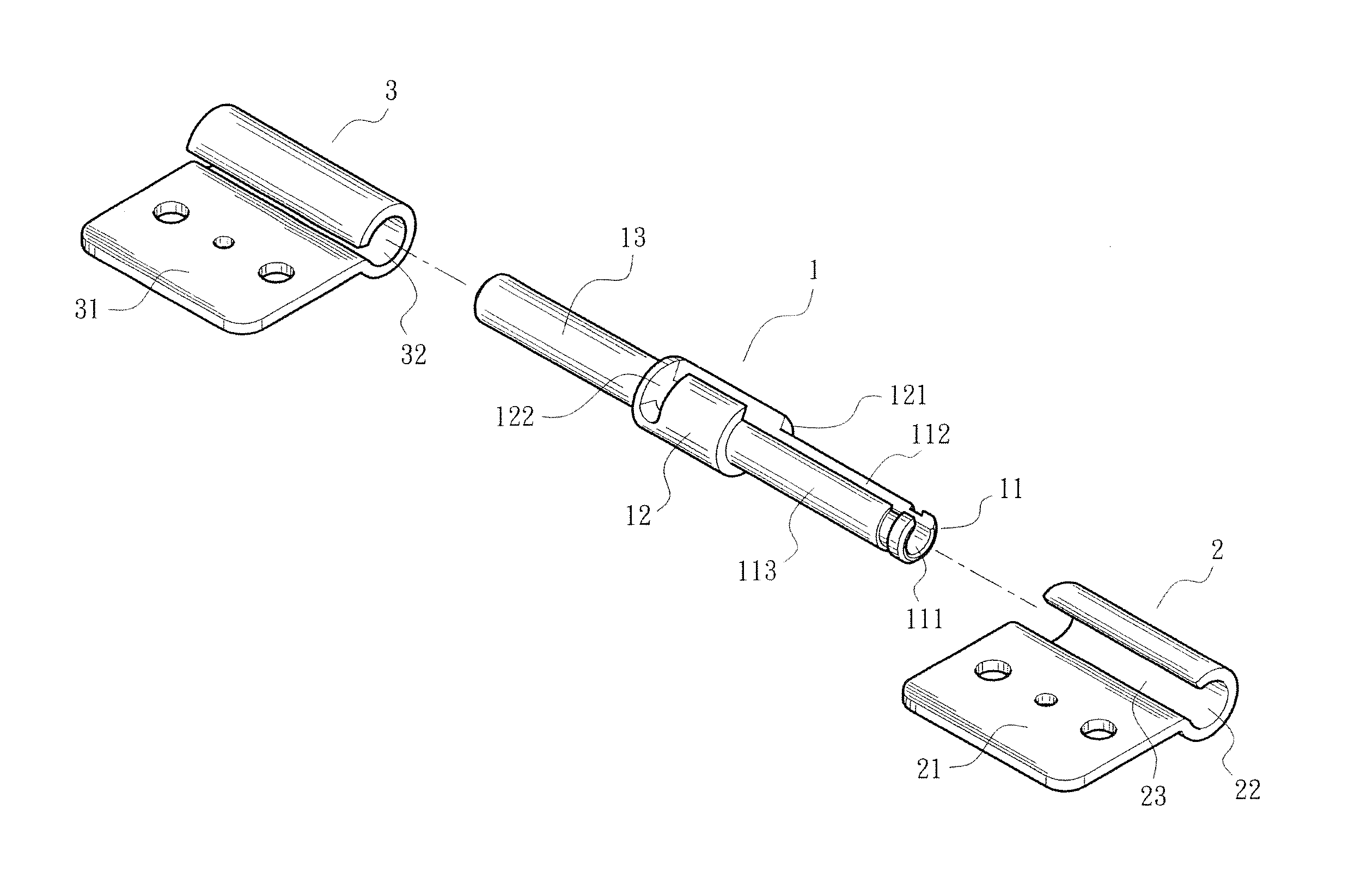 Rotary shaft wire passage structure