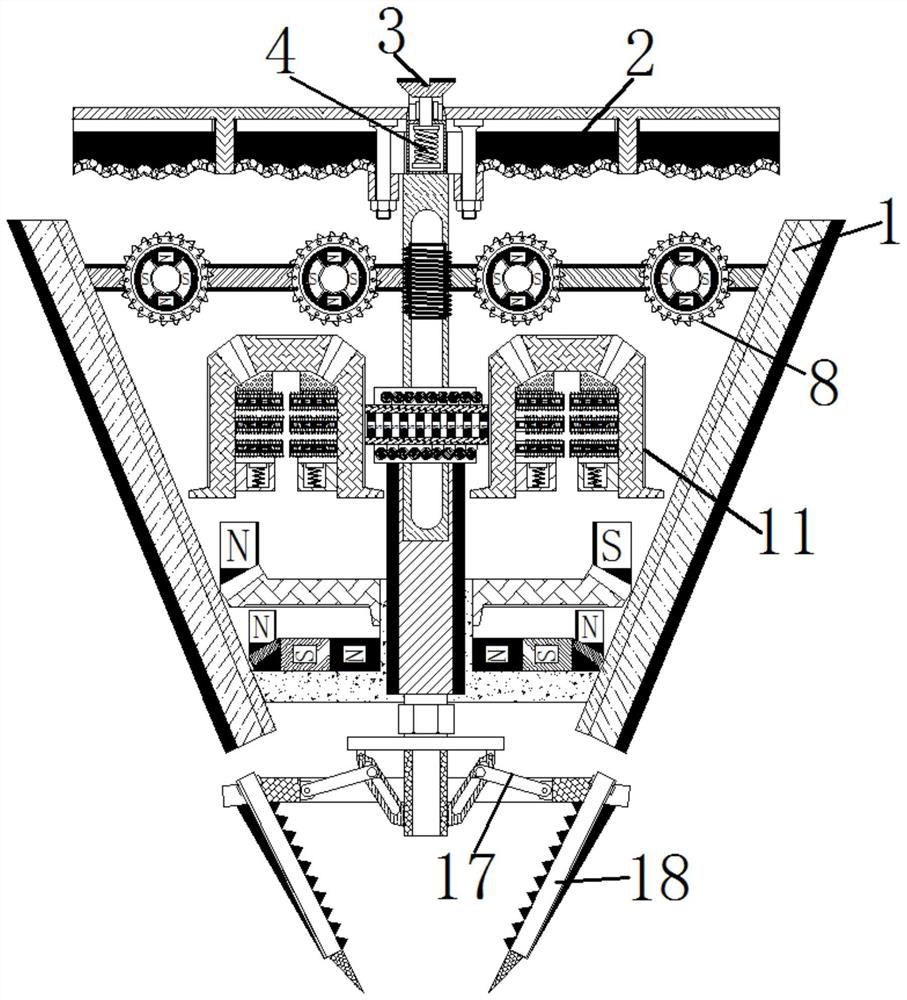 Goods stable clamping and transporting device based on magnetic attraction principle