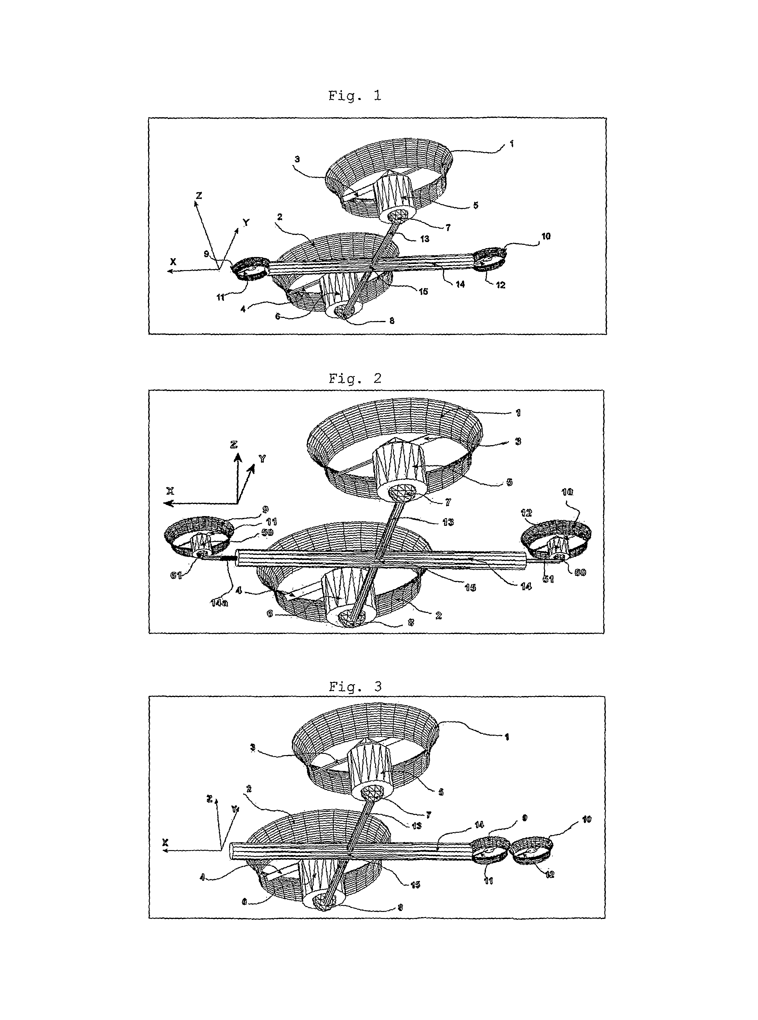 System and process of vector propulsion with independent control of three translation and three rotation axis