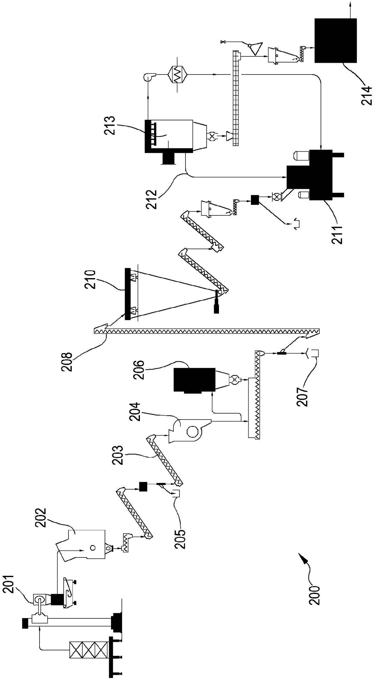 Homogenized tobacco material production line and method for inline production of homogenized tobacco material