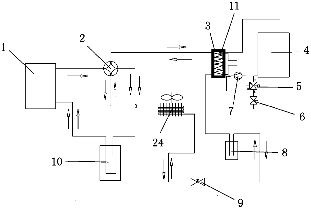 Freeze prevention control method for heat pump water heater