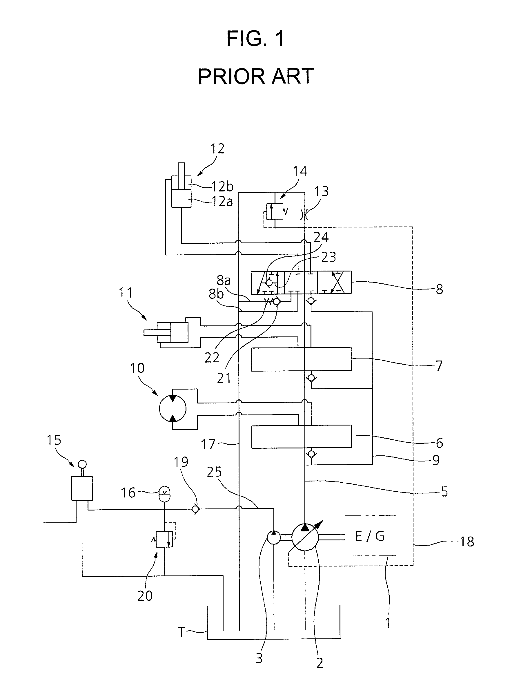 Negative control type hydraulic system