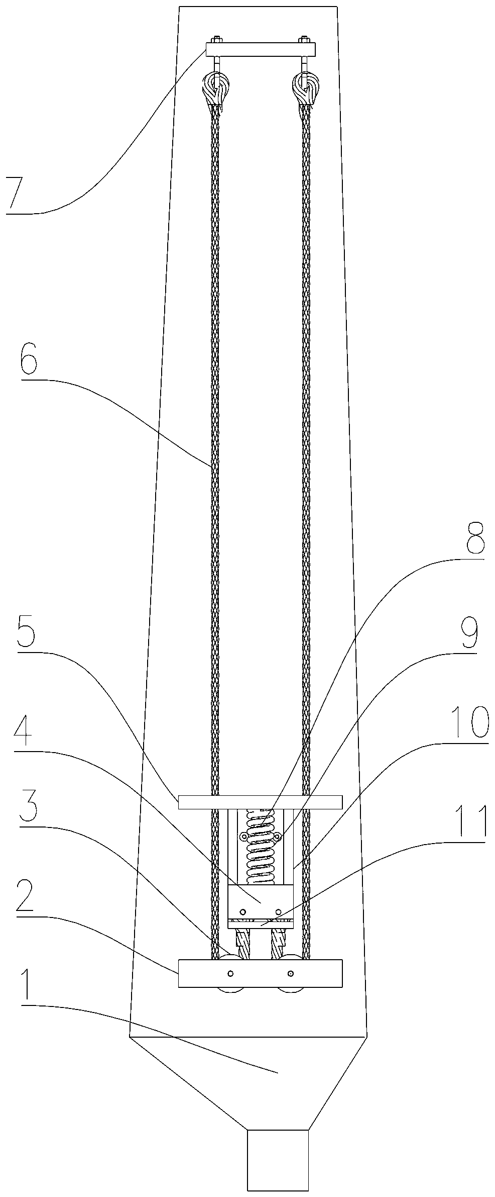 A device capable of automatically adjusting the stiffness of flexible blades of a wind turbine