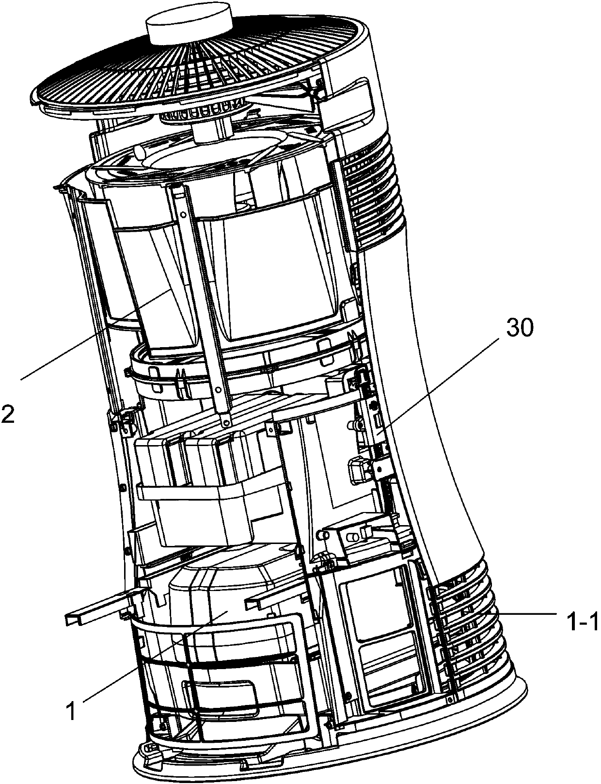 Heating regenerative type deodorization method and device for air cleaner