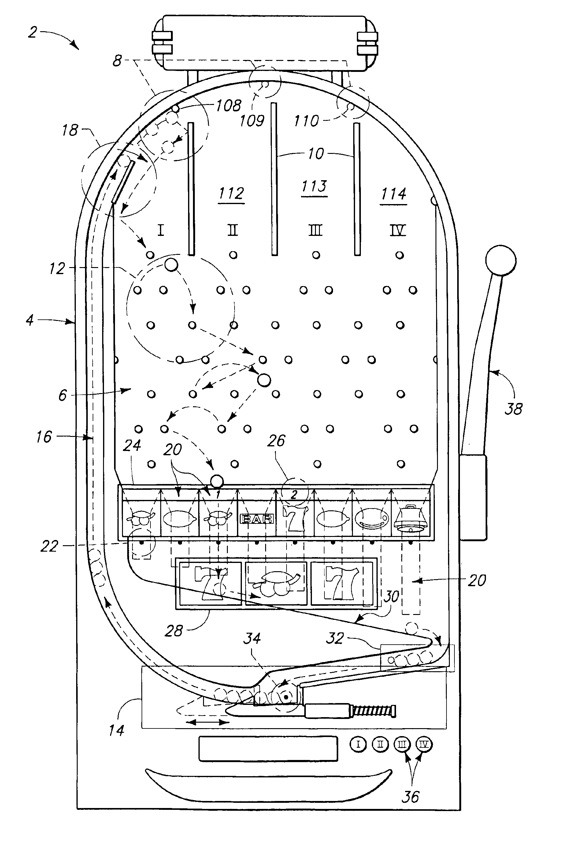 Slot-type gaming machine with variable drop zone symbols