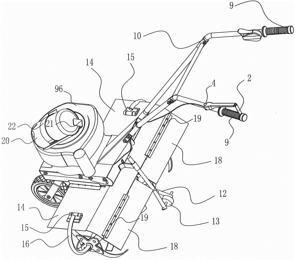 Improved rotary cultivator with engine provided with fuel gas and fuel tank