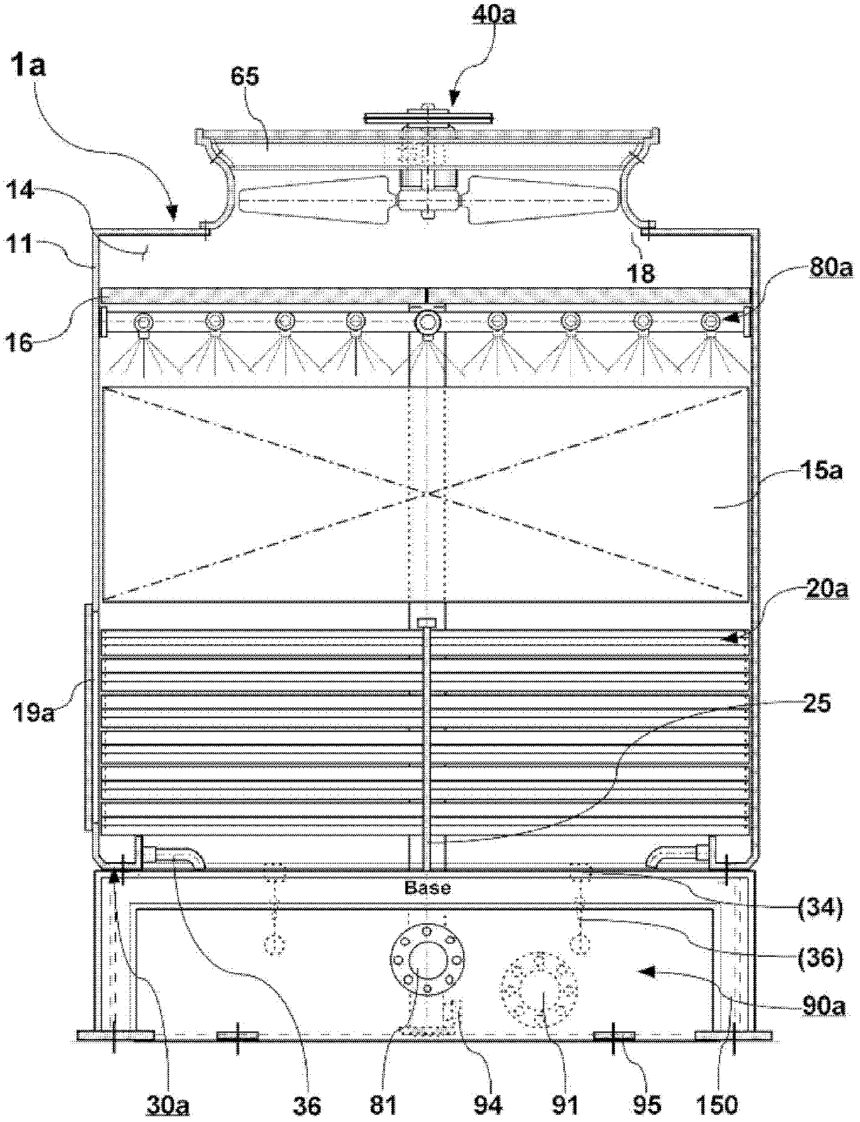 Bottom air supply type counter flow cooling towers