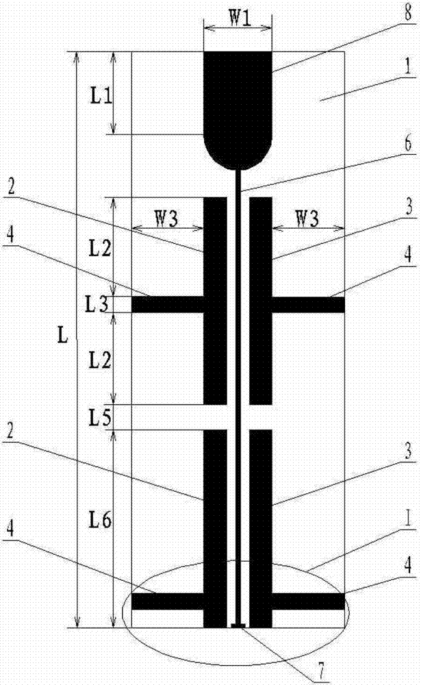 Omnidirectional radiation vibrator array antenna for loaded coupled feeding