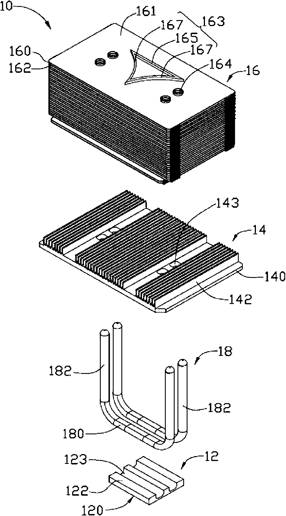 Heat radiating device