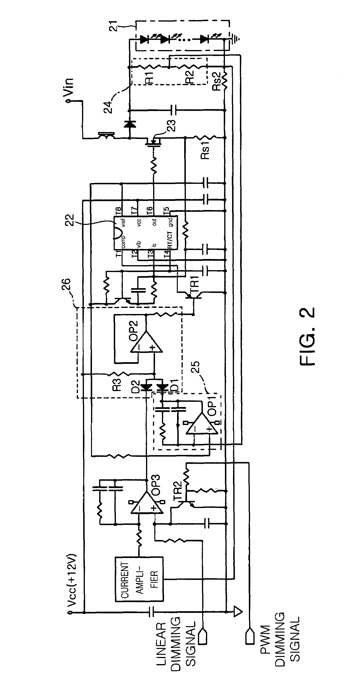 LED driving device of overvoltage protection and duty control