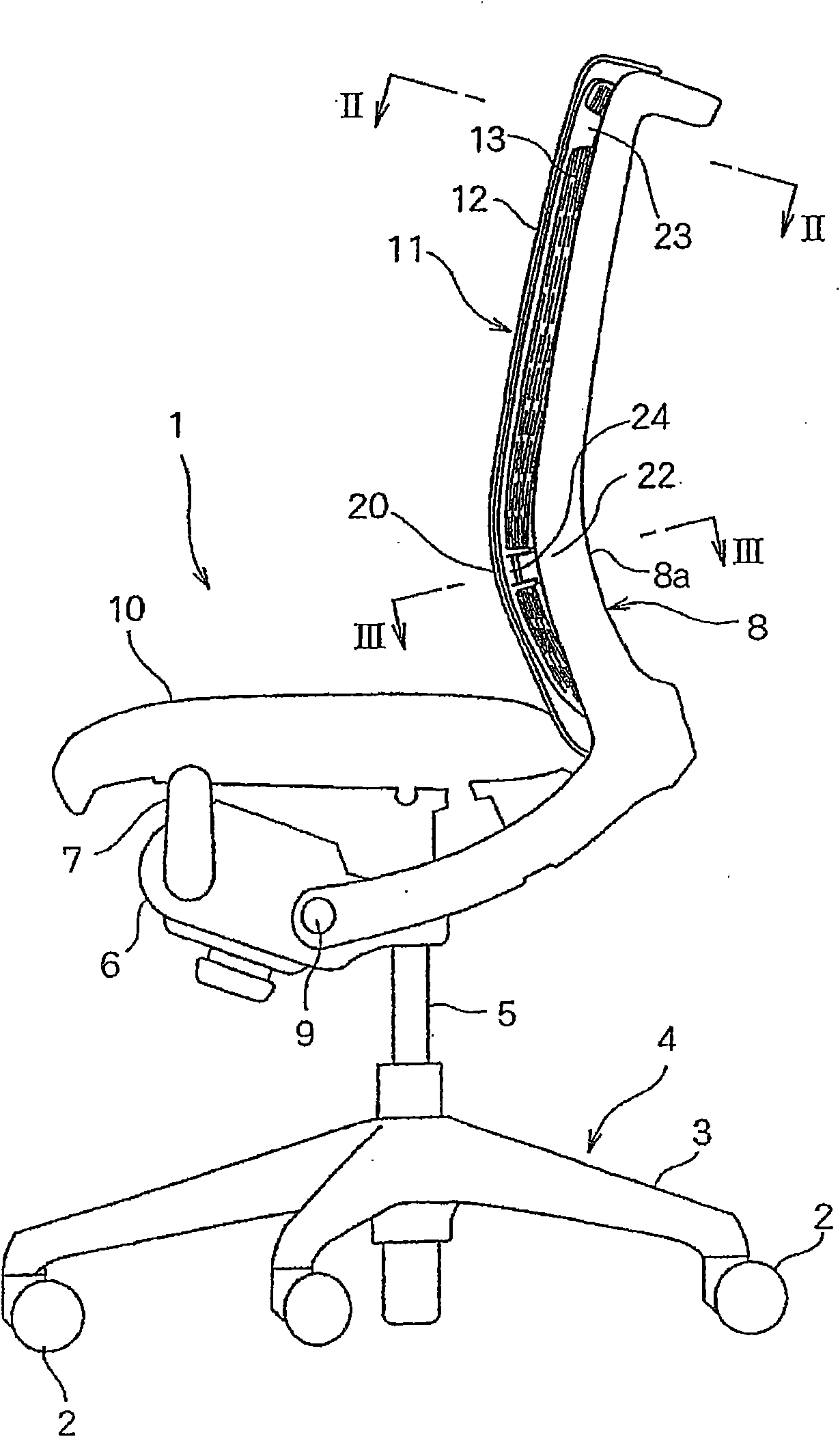 Backrest device for chair