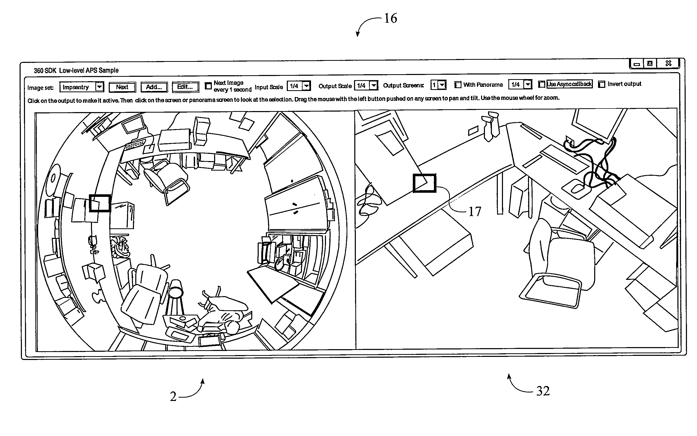 Optimized 360 Degree De-Warping with Virtual Cameras