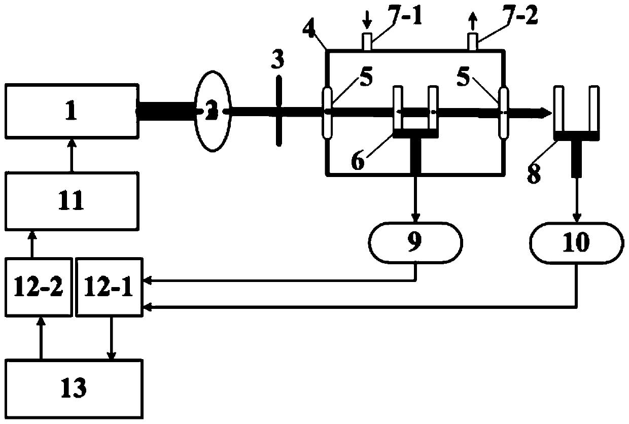 Double-spectrum gas detection device and method based on quartz tuning forks