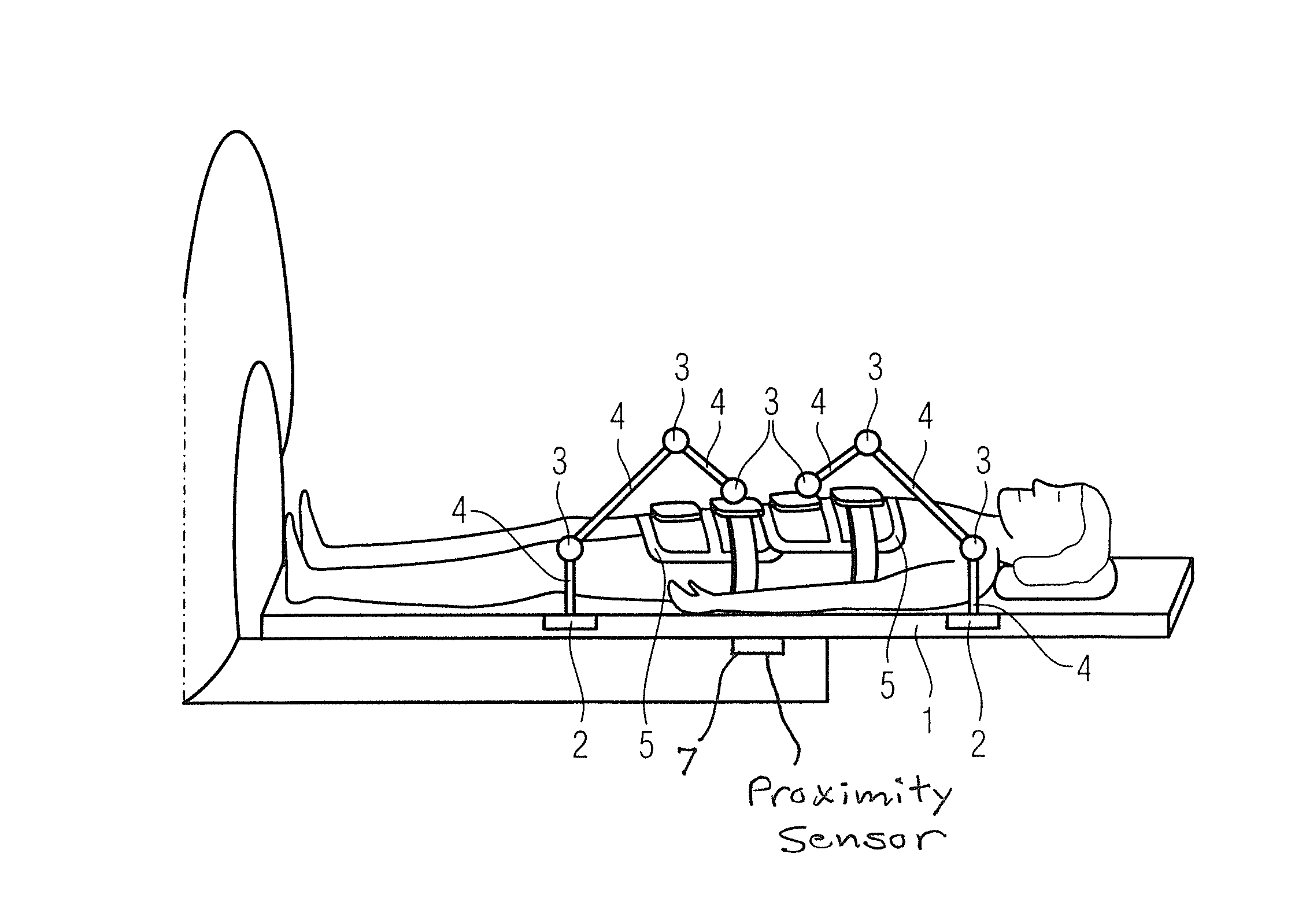 Patient bed, local coil arrangement and method to determine the position of local coils in a magnetic resonance apparatus