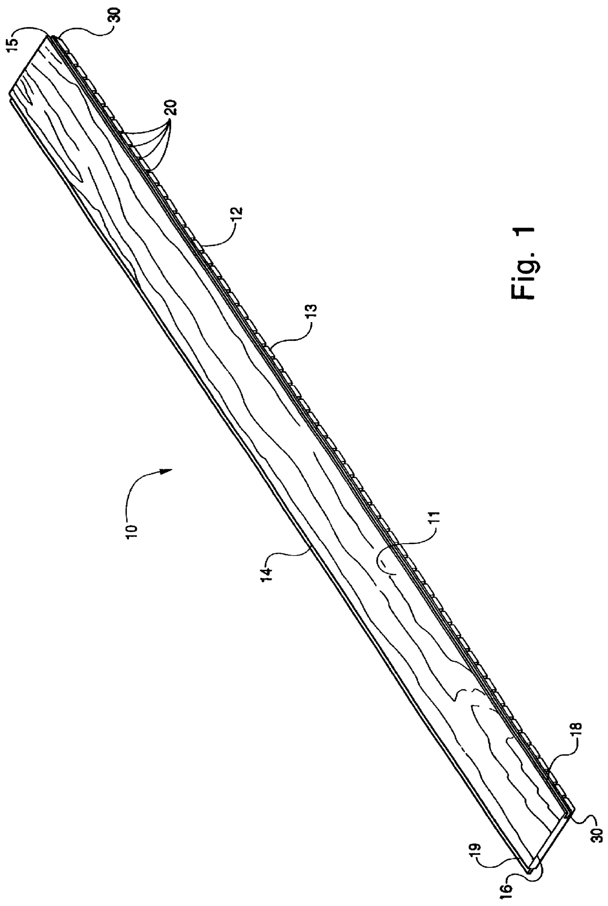 Wooden flooring strip with enhanced flexibility and straightness