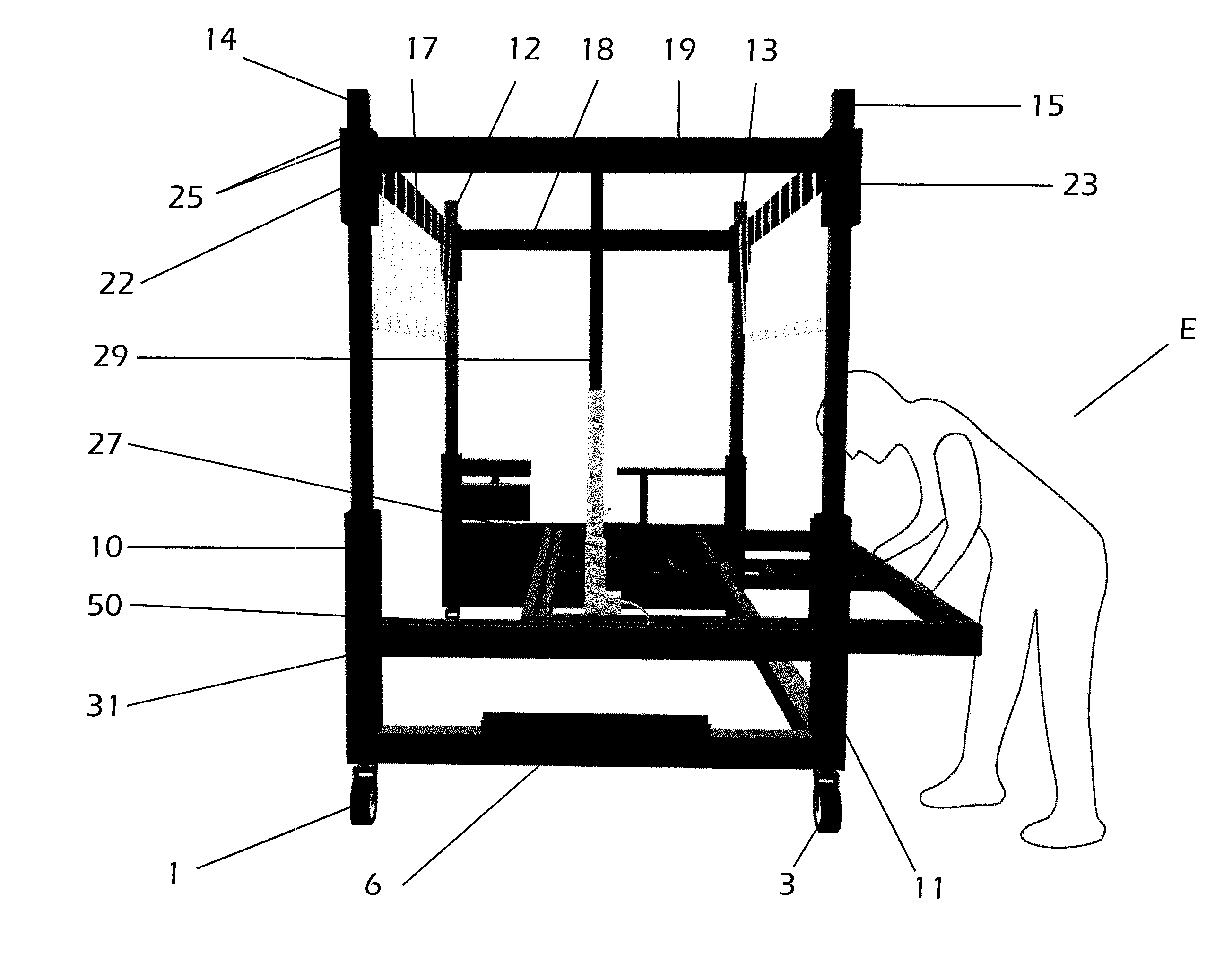 Intrahospital vehicle for transport and transfer of obese patients