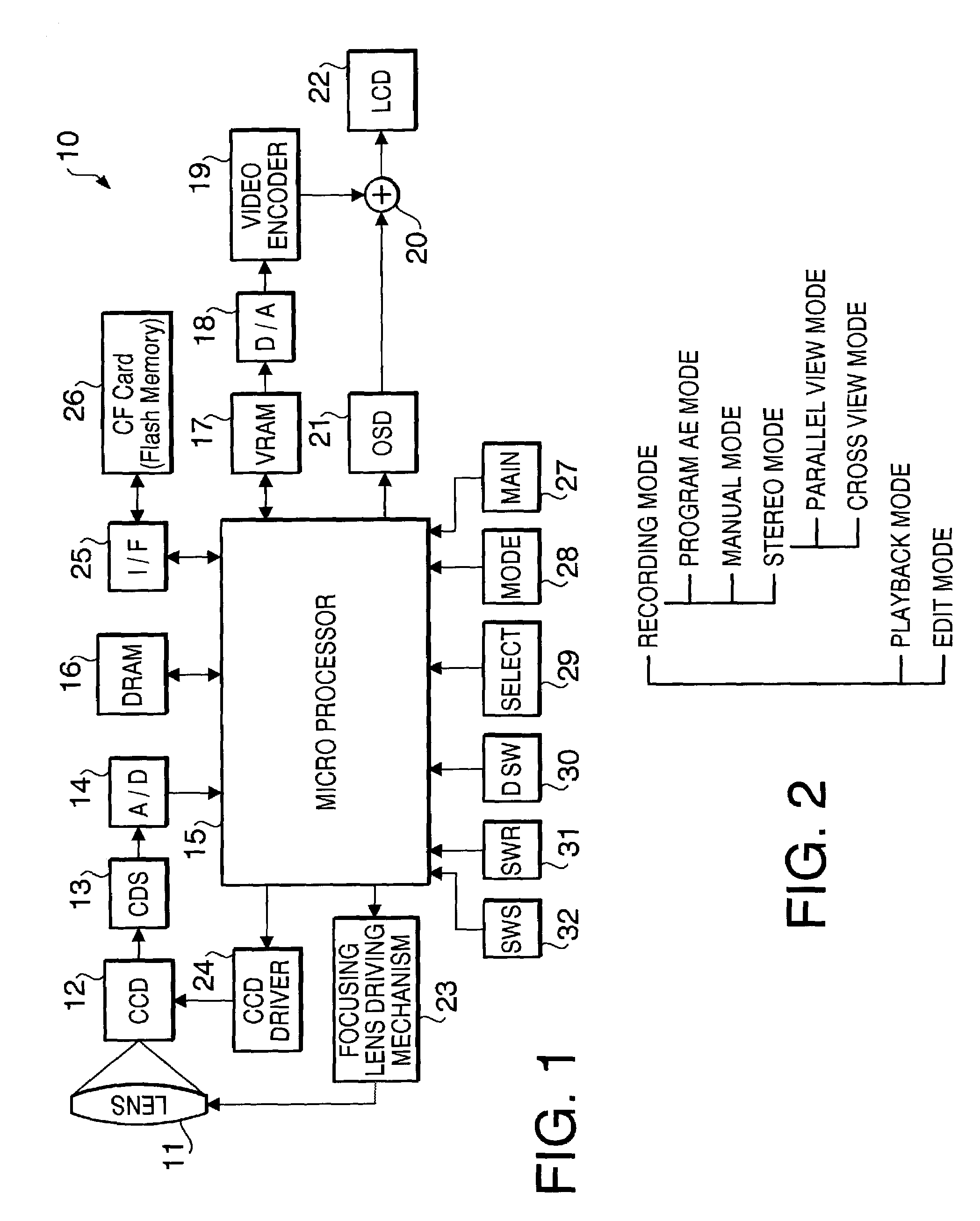 Digital camera for taking a stereoscopic pair of images