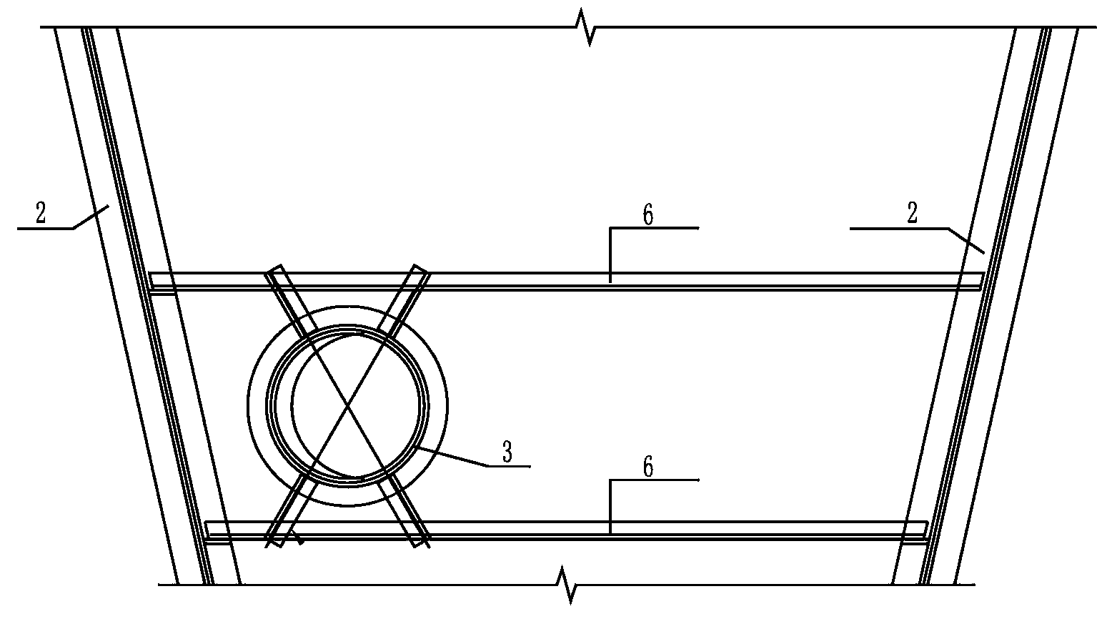 Steel storage bin top feeding auxiliary structure