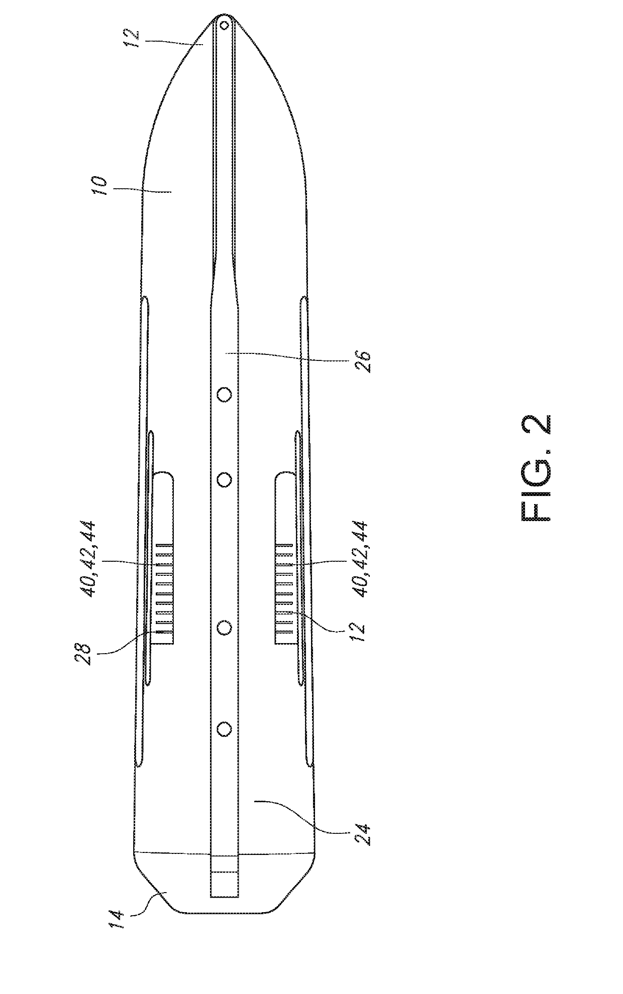 Vented ski  with modified keel