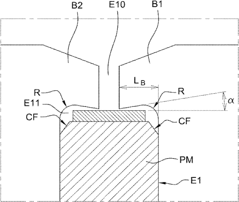 Synchronous rotating electric machine with permanent magnets and flux concentration