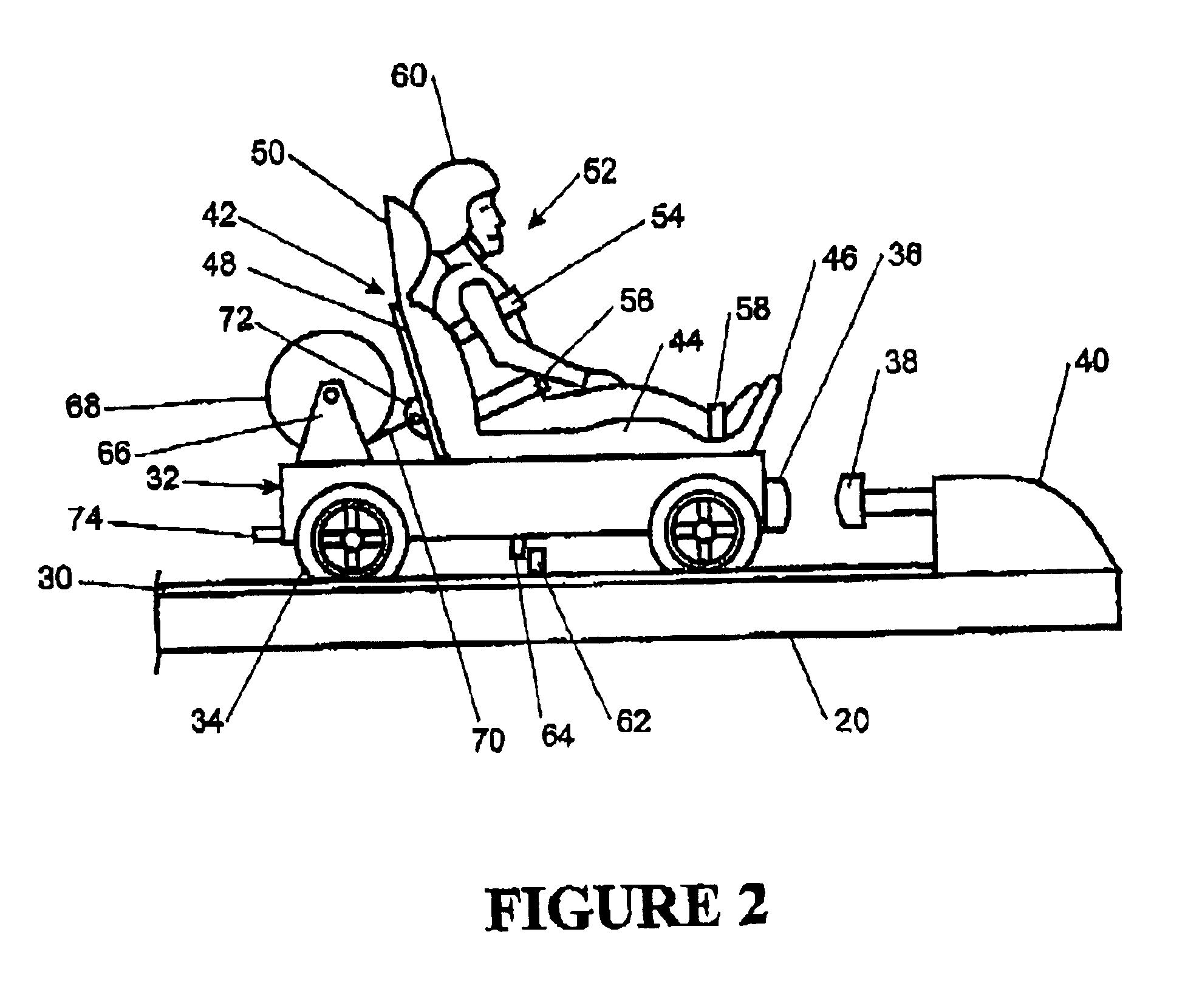 Apparatus for an amusement ride and fall