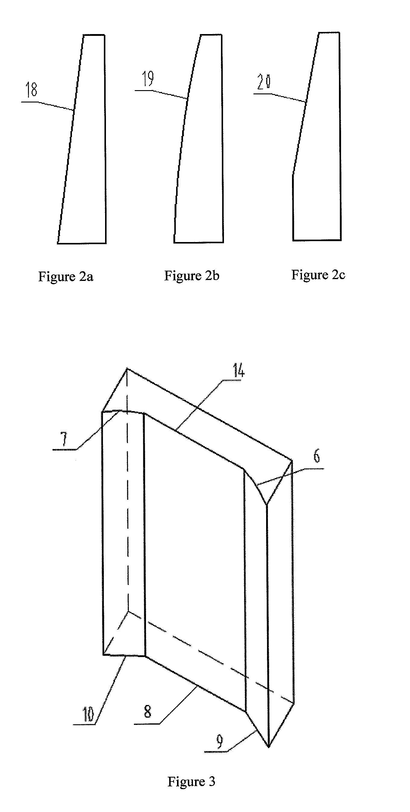 Chamfered narrow side copper plate for mould with funnel-shaped curved surface