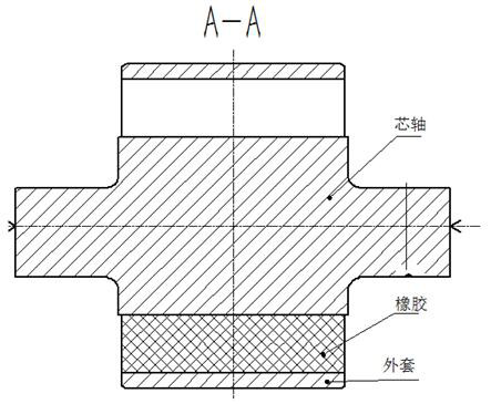 Non-uniform-thickness rubber spherical hinge diameter reducing device and method