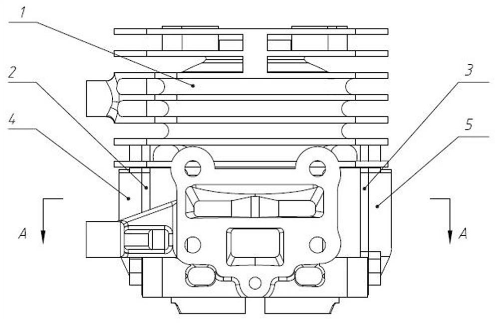 Compact long-path layered scavenging structure cylinder body