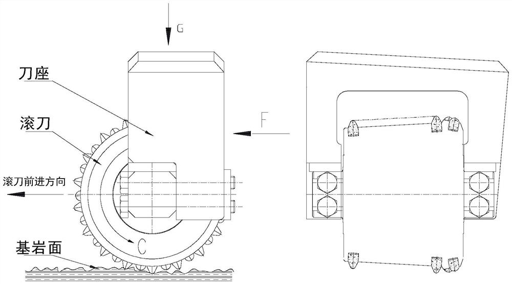 Hob cutter holder assembly suitable for large-scale shaft drilling machine drill bit