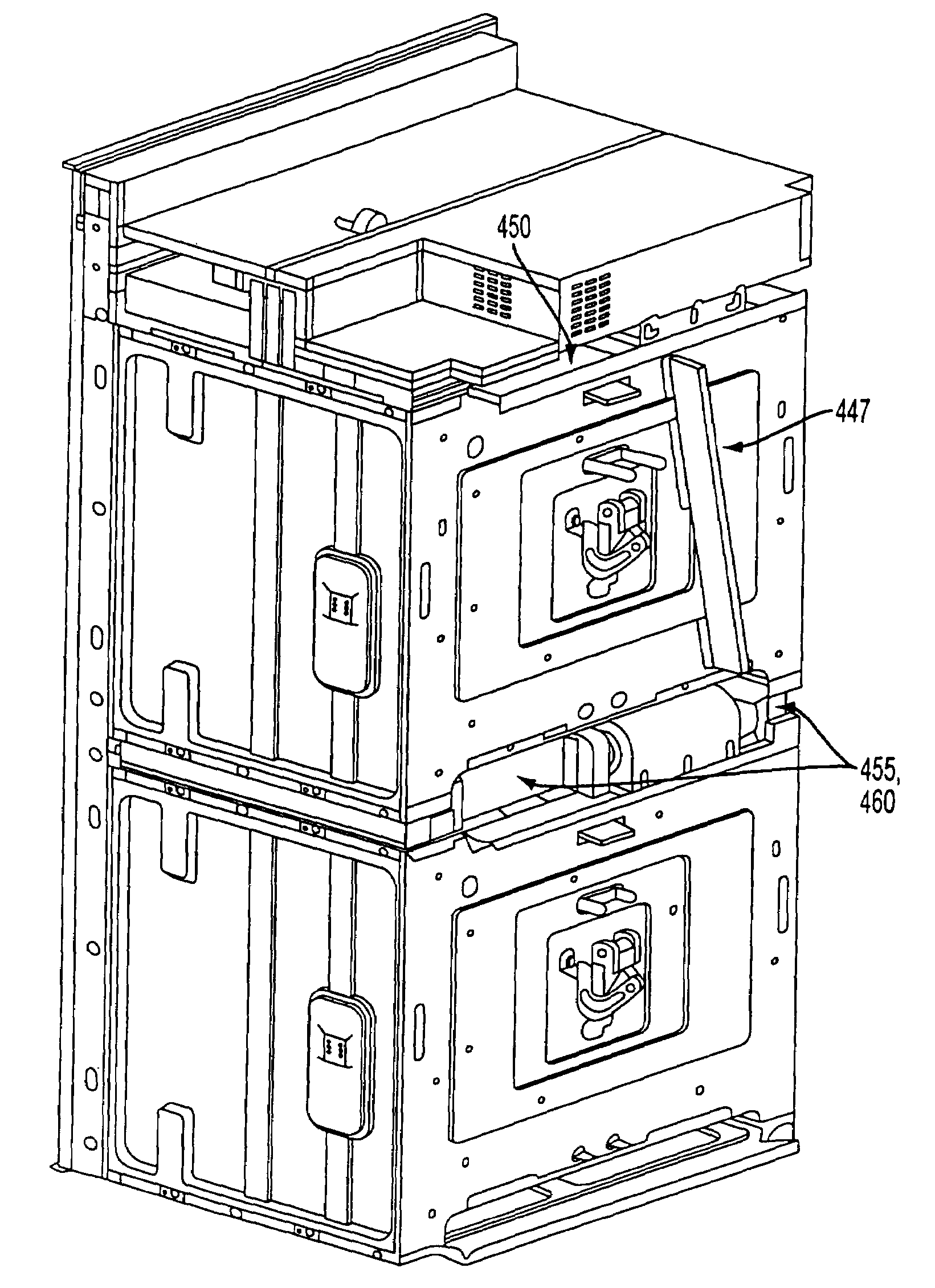 Cooling and exhaust system of dual electric oven