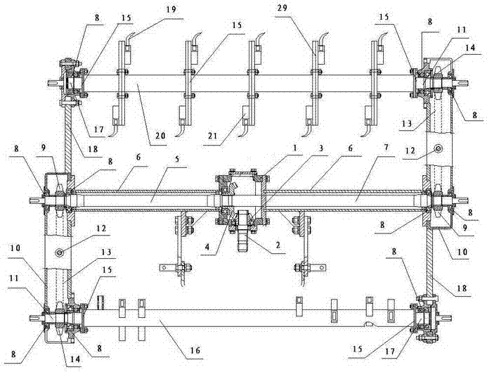 Cutter head deep-loosening stubble-ploughing rotary tillage multifunctional machine