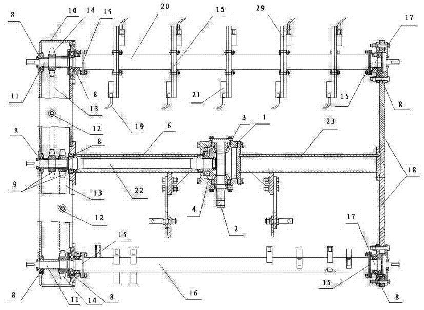 Cutter head deep-loosening stubble-ploughing rotary tillage multifunctional machine