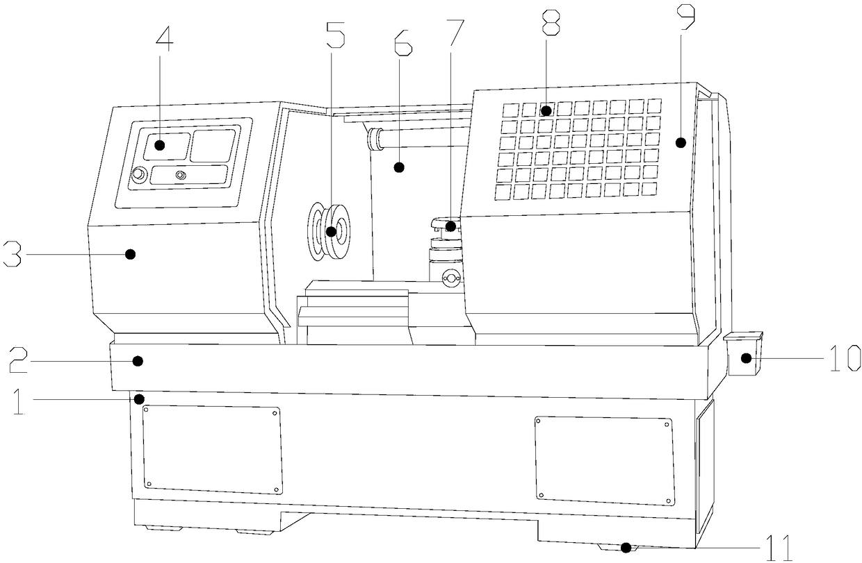 Combined cutter moving type numerically controlled lathe