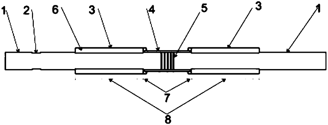 FBG packaging structure capable of monitoring soil-body small deformation and packaging method