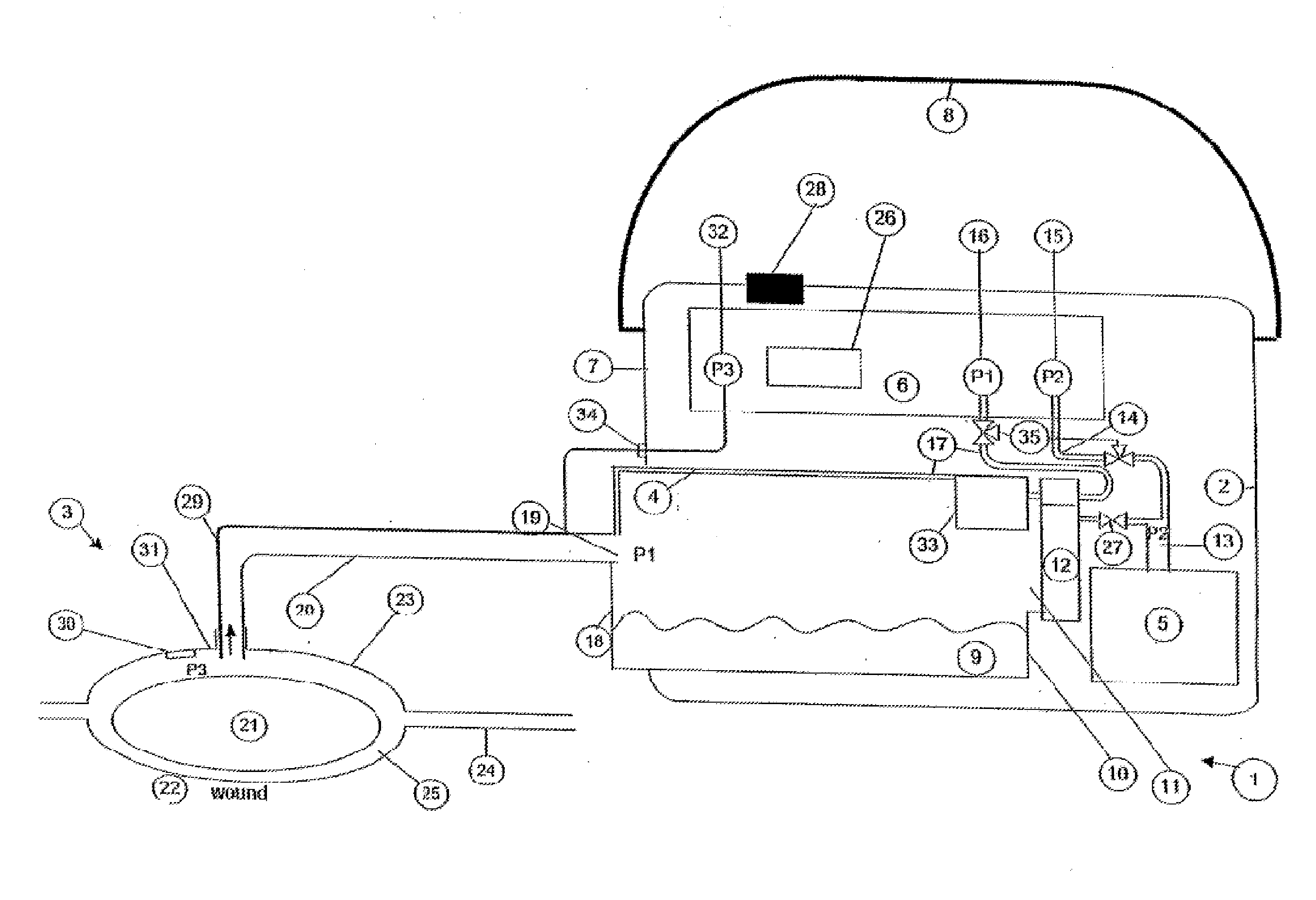 Tube Connector for a Vacuum Therapy Device