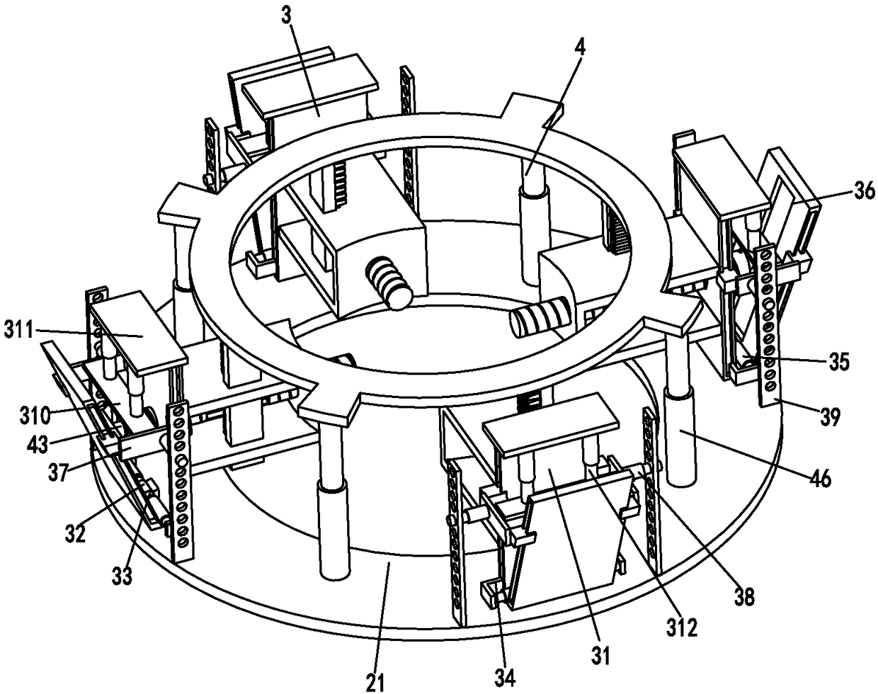 Wireless communication base station and automatic adjusting construction method of same