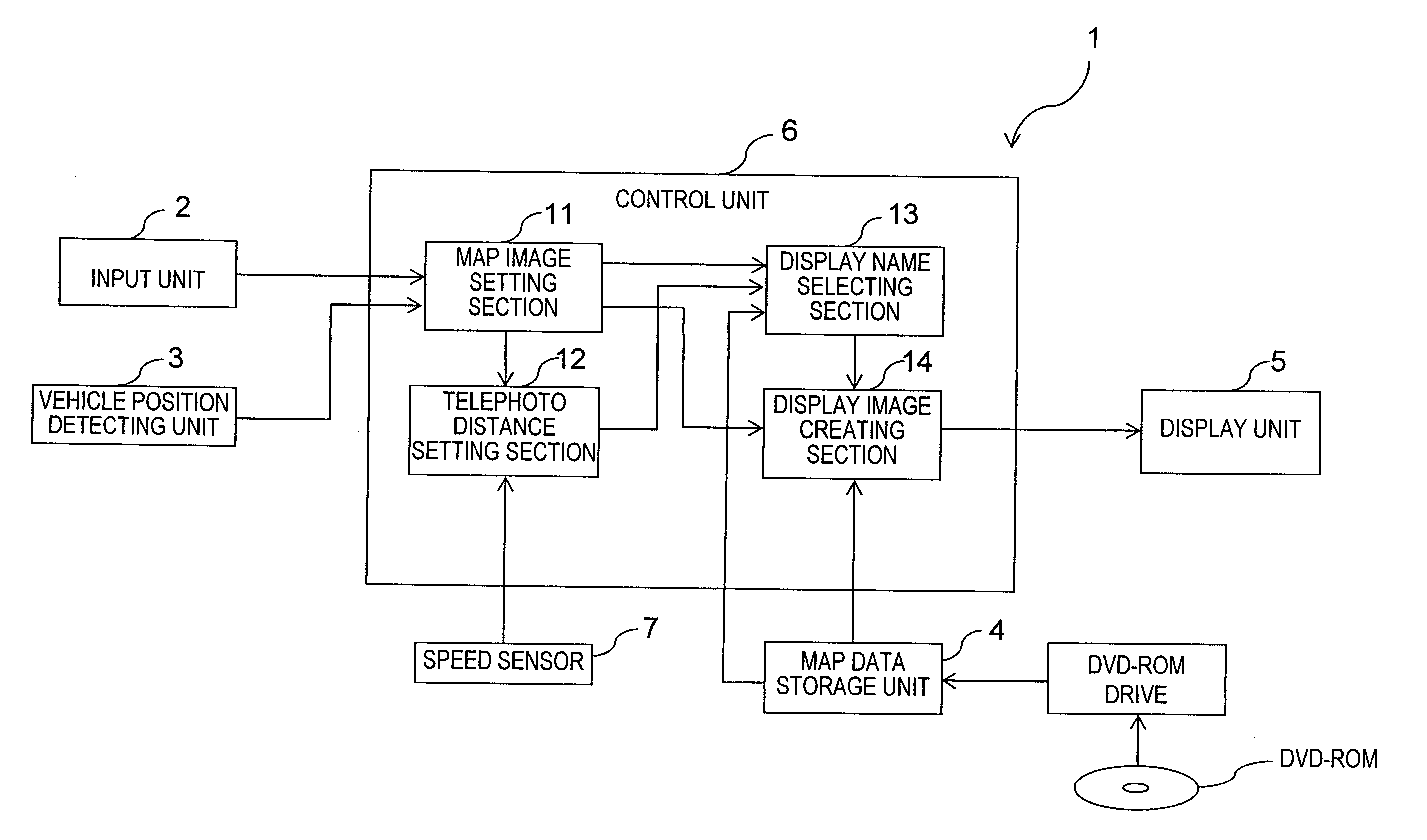 Map image display device